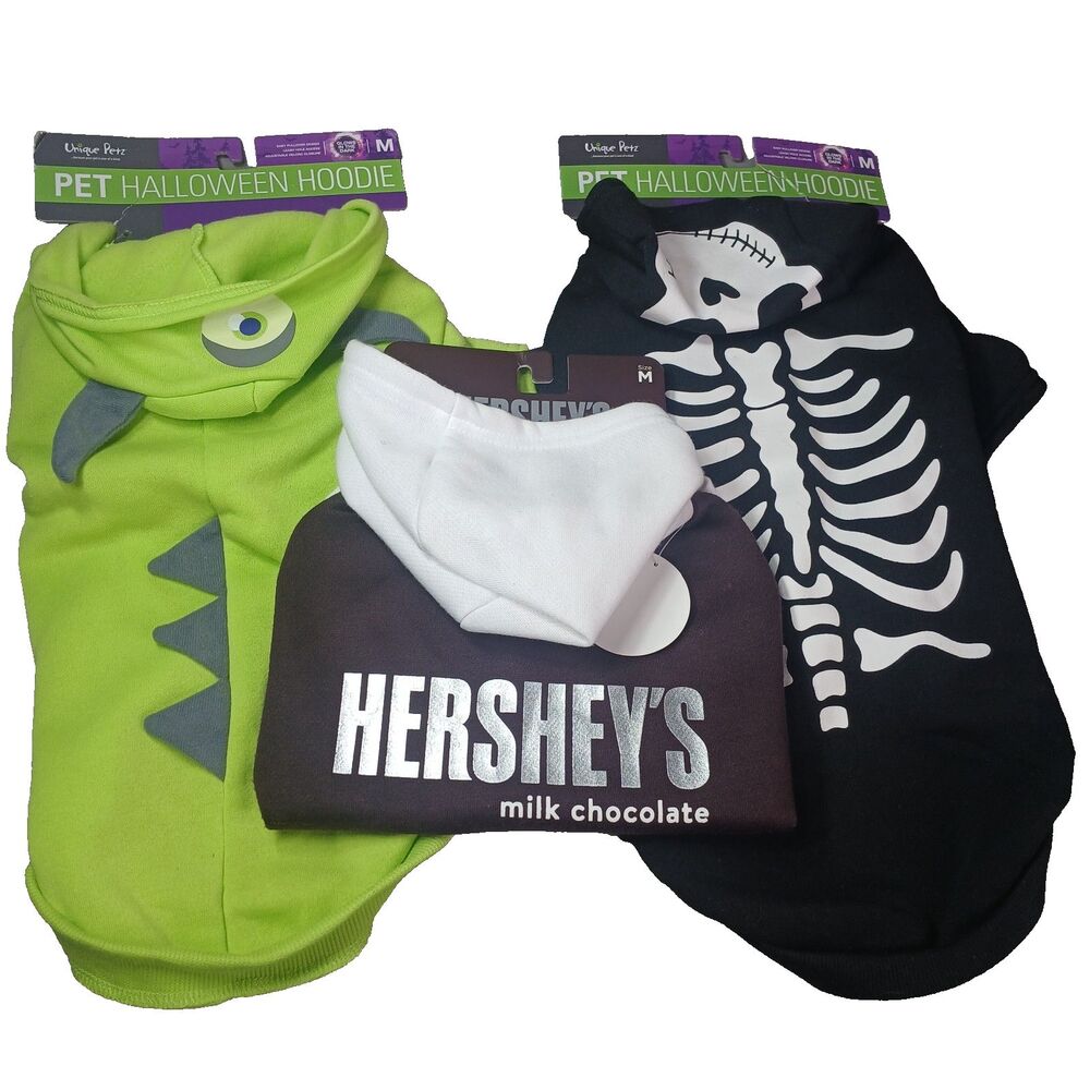 3 Unique Petz Halloween Hoodie MEDIUM Glow in the Dark NEW with Tags
